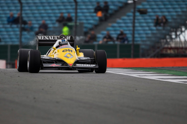 Silverstone, Northamptonshire, UK.
Saturday 15 July 2017.
A 1983 Alain Prost raced Renault RE40 is driven in a parade celebrating 40 years since the Renault team first entered a Formula 1 Grand Prix.
World Copyright: Dom Romney/LAT Images
ref: Digital Image GT2R3215 Silverstone, Northamptonshire, UK.
Saturday 15 July 2017.
A 1983 Alain Prost raced Renault RE40 is driven in a parade celebrating 40 years since the Renault team first entered a Formula 1 Grand Prix.
World Copyright: Dom Romney/LAT Images
ref: Digital Image GT2R3215