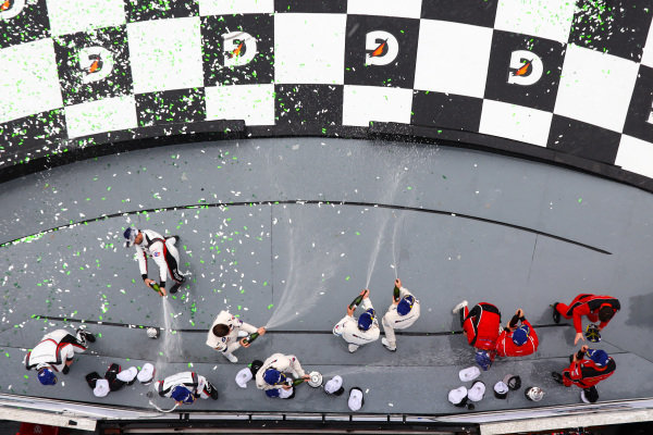 GTLM Champagne Celebration, #25 BMW Team RLL BMW M8 GTE, GTLM: Augusto Farfus, Connor De Phillippi, Philipp Eng, Colton Herta, #62 Risi Competizione Ferrari 488 GTE, GTLM: Davide Rigon, Miguel Molina, Alessandro Pier Guidi, James Calado, #912 Porsche GT Team Porsche 911 RSR, GTLM: Mathieu Jaminet, Earl Bamber, Laurens Vanthoor GTLM Champagne Celebration, #25 BMW Team RLL BMW M8 GTE, GTLM: Augusto Farfus, Connor De Phillippi, Philipp Eng, Colton Herta, #62 Risi Competizione Ferrari 488 GTE, GTLM: Davide Rigon, Miguel Molina, Alessandro Pier Guidi, James Calado, #912 Porsche GT Team Porsche 911 RSR, GTLM: Mathieu Jaminet, Earl Bamber, Laurens Vanthoor