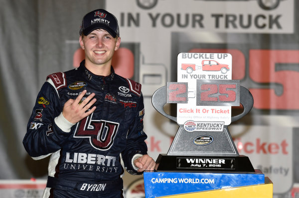 6-7 July, 2016, Sparta, Kentucky USA
William Byron celebrates his win in Victory Lane
?2016, Nigel Kinrade
LAT Photo USA 6-7 July, 2016, Sparta, Kentucky USA
William Byron celebrates his win in Victory Lane
?2016, Nigel Kinrade
LAT Photo USA