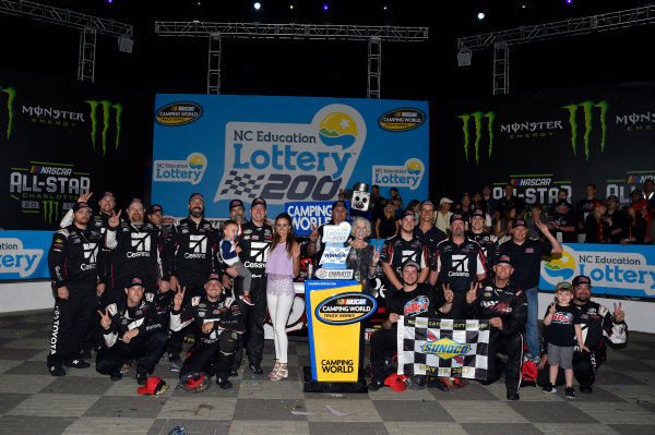 NASCAR Camping World Truck Series
North Carolina Education Lottery 200
Charlotte Motor Speedway, Concord, NC USA
Friday 19 May 2017
Kyle Busch, Cessna Toyota Tundra celebrates his win in Victory Lane
World Copyright: Nigel Kinrade
LAT Images
ref: Digital Image 17CLT1nk04922