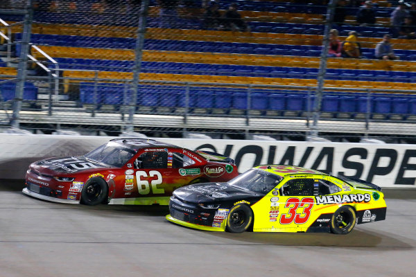 NASCAR XFINITY Series
American Ethanol E15 250 presented by Enogen
Iowa Speedway, Newton, IA USA
Saturday 24 June 2017
Brendan Gaughan, American Ethanol / Kum & Go Chevrolet Camaro and Brandon Jones, Jeld-Wen/Menards Chevrolet Camaro
World Copyright: Russell LaBounty
LAT Images