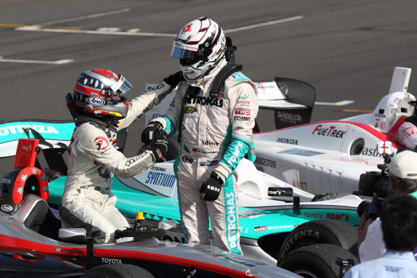 Round 5 - TWIN RING MOTEGI, Japan. 5th August 2012.
Winner Joao Paulo Lima de Oliveira ( #19 TEAM IMPUL ) & 2nd position Andre Lotterer ( #36 PETRONAS TEAM TOM'S ), parcferme, portrait.
World Copyright: Yasushi Ishihara/LAT Photographic
ref: Digital Image 2012FN_Rd5_007 Round 5 - TWIN RING MOTEGI, Japan. 5th August 2012.
Winner Joao Paulo Lima de Oliveira ( #19 TEAM IMPUL ) & 2nd position Andre Lotterer ( #36 PETRONAS TEAM TOM'S ), parcferme, portrait.
World Copyright: Yasushi Ishihara/LAT Photographic
ref: Digital Image 2012FN_Rd5_007