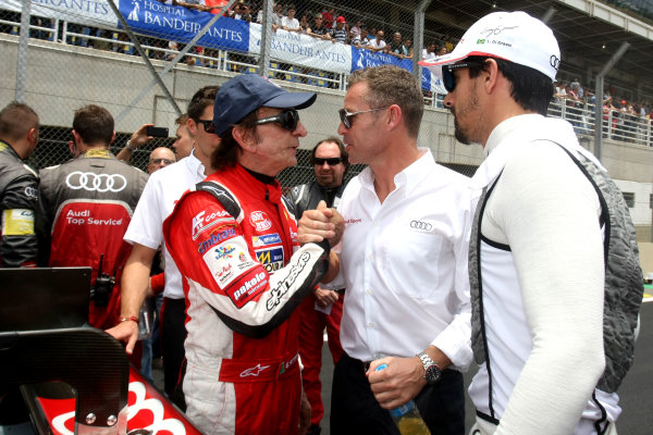 2014 World Endurance Championship,
Interlagos, Brazil. 28th - 30th November 2014.
Emerson Fittipaldil AF Corse Ferrari 458 Italia andvTom Kristensen Audi Sport Team Joest Audi R18 e-tron quattro.
World Copyright: Ebrey / LAT Photographic.