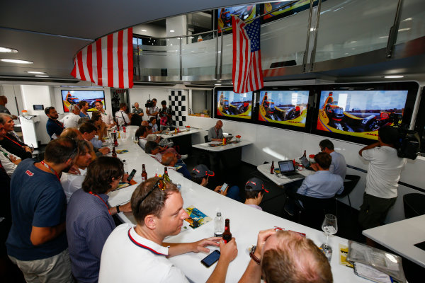 Monte Carlo, Monaco.
Sunday 28 May 2017.
McLaren adopts a distinctly American feel in the hospitality area, in celebration of their participation in the Indy 500 with Fernando Alonso, McLaren.
World Copyright: Andy Hone/LAT Images
ref: Digital Image _ONZ0931