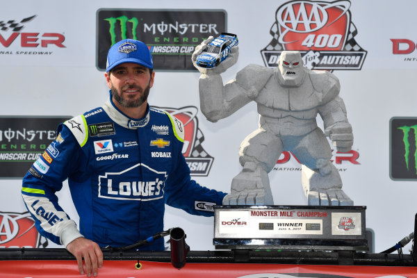 Monster Energy NASCAR Cup Series
AAA 400 Drive for Autism
Dover International Speedway, Dover, DE USA
Sunday 4 June 2017
Jimmie Johnson, Hendrick Motorsports, Lowe's Chevrolet SS in victory lane
World Copyright: Logan Whitton
LAT Images
ref: Digital Image 17DOV1LW3880 Monster Energy NASCAR Cup Series
AAA 400 Drive for Autism
Dover International Speedway, Dover, DE USA
Sunday 4 June 2017
Jimmie Johnson, Hendrick Motorsports, Lowe's Chevrolet SS in victory lane
World Copyright: Logan Whitton
LAT Images
ref: Digital Image 17DOV1LW3880