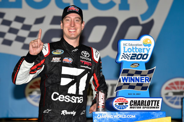 NASCAR Camping World Truck Series
North Carolina Education Lottery 200
Charlotte Motor Speedway, Concord, NC USA
Friday 19 May 2017
Kyle Busch, Cessna Toyota Tundra celebrates his win in Victory Lane
World Copyright: Nigel Kinrade
LAT Images
ref: Digital Image 17CLT1nk04966 NASCAR Camping World Truck Series
North Carolina Education Lottery 200
Charlotte Motor Speedway, Concord, NC USA
Friday 19 May 2017
Kyle Busch, Cessna Toyota Tundra celebrates his win in Victory Lane
World Copyright: Nigel Kinrade
LAT Images
ref: Digital Image 17CLT1nk04966