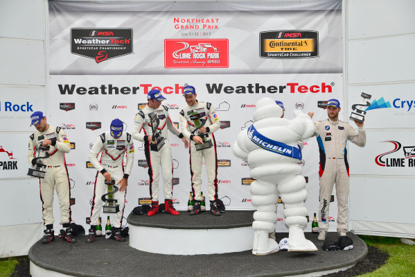 IMSA WeatherTech SportsCar Championship
Northeast Grand Prix
Lime Rock Park, Lakeville, CT USA
Saturday 22 July 2017
911, Porsche, Porsche 911 RSR, GTLM, Patrick Pilet, Dirk Werner, Victory Lane
World Copyright: Gavin Baker
LAT Images