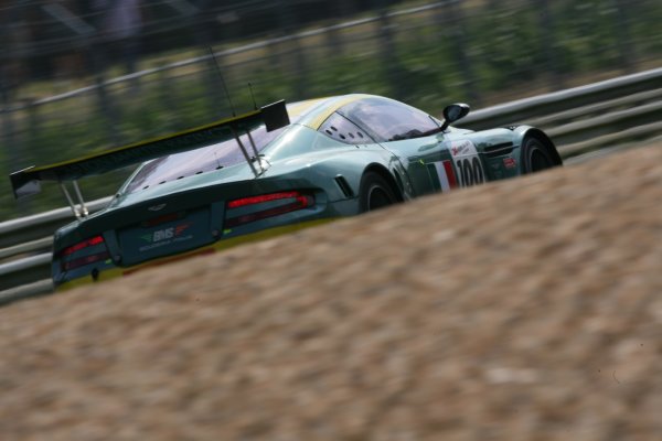 2007 Le Mans Test Day
2nd and 3rd June 2007.
Le Mans, France.
Sunday Test Day
Fabio Babini (ITA)/Jamie Davies (GBR)/Matteo Malucelli (ITA) (no 100 Aston Martin DBR9) action.
World Copyright: Glenn Dunbar/LAT Photographic.
ref: Digital Image YY8P5803 2007 Le Mans Test Day
2nd and 3rd June 2007.
Le Mans, France.
Sunday Test Day
Fabio Babini (ITA)/Jamie Davies (GBR)/Matteo Malucelli (ITA) (no 100 Aston Martin DBR9) action.
World Copyright: Glenn Dunbar/LAT Photographic.
ref: Digital Image YY8P5803