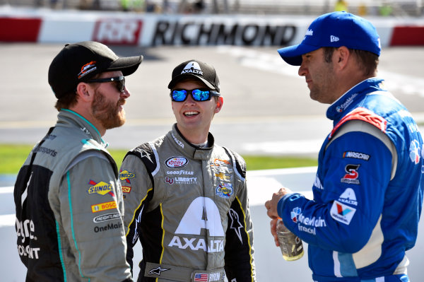 NASCAR XFINITY Series
Virginia529 College Savings 250
Richmond Raceway, Richmond, VA USA
Friday 8 September 2017
Dale Earnhardt Jr, Degree Deodorant Chevrolet Camaro, William Byron, AXALTA Coating Systems Chevrolet Camaro and Elliott Sadler, OneMain Financial Chevrolet Camaro
World Copyright: Nigel Kinrade
LAT Images NASCAR XFINITY Series
Virginia529 College Savings 250
Richmond Raceway, Richmond, VA USA
Friday 8 September 2017
Dale Earnhardt Jr, Degree Deodorant Chevrolet Camaro, William Byron, AXALTA Coating Systems Chevrolet Camaro and Elliott Sadler, OneMain Financial Chevrolet Camaro
World Copyright: Nigel Kinrade
LAT Images