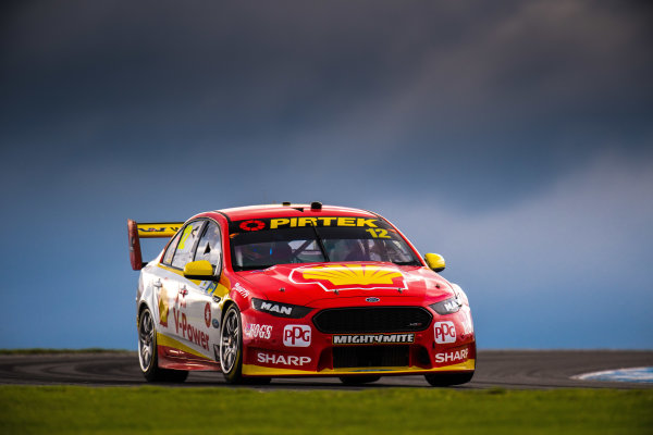 2017 Supercars Championship Round 3. 
Phillip Island 500, Phillip Island, Victoria, Australia.
Friday 21st April to Sunday 23rd April 2017.
Fabian Coulthard drives the #12 Shell V-Power Racing Team Ford Falcon FGX.
World Copyright: Daniel Kalisz/LAT Images
Ref: Digital Image 210417_VASCR3_DKIMG_1696.JPG