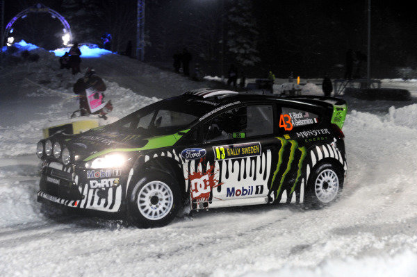 Ken Block (USA), Ford Fiesta RS WRC, on the first stage.
World Rally Championship, Rd1, Rally Sweden, Karlstad, Sweden. Super-Special Thursday 10 February 2011.

