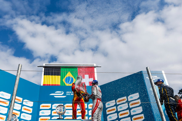 2014/2015 FIA Formula E Championship.
Berlin ePrix, Berlin Tempelhof Airport, Germany.
Saturday 23 May 2015
Podium. 1st, Lucas di Grassi (BRA)/Audi Abt Sport - Spark-Renault SRT_01E, 2nd, Jerome D'Ambrosio (BEL)/Dragon Racing - Spark-Renault SRT_01E and 3rd, Sebastien Buemi (SWI)/E.dams Renault - Spark-Renault SRT_01E.
Photo: Zak Mauger/LAT/Formula E
ref: Digital Image _L0U9721
2014/2015 FIA Formula E Championship.
Berlin ePrix, Berlin Tempelhof Airport, Germany.
Saturday 23 May 2015
Podium. 1st, Lucas di Grassi (BRA)/Audi Abt Sport - Spark-Renault SRT_01E, 2nd, Jerome D'Ambrosio (BEL)/Dragon Racing - Spark-Renault SRT_01E and 3rd, Sebastien Buemi (SWI)/E.dams Renault - Spark-Renault SRT_01E.
Photo: Zak Mauger/LAT/Formula E
ref: Digital Image _L0U9721