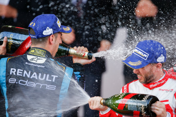 2016/2017 FIA Formula E Championship.
Monte-Carlo, Monaco
Saturday 13 May 2017.
Sebastien Buemi (SUI), Renault e.Dams, Spark-Renault, Renault Z.E 16, sprays the champagne on the podium with Nick Heidfeld (GER), Mahindra Racing, Spark-Mahindra, Mahindra M3ELECTRO.
Photo: Alastair Staley/LAT/Formula E
ref: Digital Image _X0W1395 2016/2017 FIA Formula E Championship.
Monte-Carlo, Monaco
Saturday 13 May 2017.
Sebastien Buemi (SUI), Renault e.Dams, Spark-Renault, Renault Z.E 16, sprays the champagne on the podium with Nick Heidfeld (GER), Mahindra Racing, Spark-Mahindra, Mahindra M3ELECTRO.
Photo: Alastair Staley/LAT/Formula E
ref: Digital Image _X0W1395
