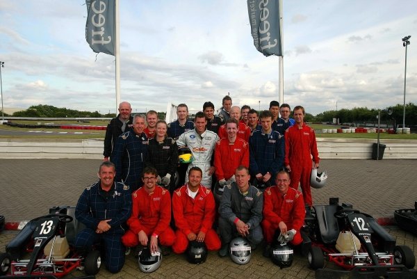 Sutton Motorsport Images karting event pre-race photograph (Sutton Motorsport Images staff unless otherwise indicated).
Back row (L to R): Bob Bruce (GBR) Builder; Neil Whitaker (GBR); Edd Hartley (GBR); Nick Davies (RSA) Slipstream Interactive; Clive Rose (GBR) Getty Images; Gary Farnes (GBR) Accountant; Matthew Kingston-Lee (GBR); Will Buxton (GBR) F1 Magazine; Mark Capilitan (IRE); David (Toddy) McIntosh (GBR) Photographer.
Middle Row (L to R): Keith Sutton (GBR); Michelle Ryder (GBR); Alan Van Der Merwe (RSA) Carlin Motorsport; Andrew Laird (GBR); Richard Northan (GBR) Slipstream Interactive; Chris Dando (GBR).
Front Row (L to R): Mark Sutton (GBR); Russell Batchelor (GBR); James Moy (GBR); Matt Sinclair (GBR); Paul Sutton (GBR).
Sutton Motorsport Images Annual Karting Grand Prix; Daytona International Raceway, Milton Keynes, England, 24 July 2003.
DIGITAL IMAGE
Sutton Motorsport Images karting event pre-race photograph (Sutton Motorsport Images staff unless otherwise indicated).
Back row (L to R): Bob Bruce (GBR) Builder; Neil Whitaker (GBR); Edd Hartley (GBR); Nick Davies (RSA) Slipstream Interactive; Clive Rose (GBR) Getty Images; Gary Farnes (GBR) Accountant; Matthew Kingston-Lee (GBR); Will Buxton (GBR) F1 Magazine; Mark Capilitan (IRE); David (Toddy) McIntosh (GBR) Photographer.
Middle Row (L to R): Keith Sutton (GBR); Michelle Ryder (GBR); Alan Van Der Merwe (RSA) Carlin Motorsport; Andrew Laird (GBR); Richard Northan (GBR) Slipstream Interactive; Chris Dando (GBR).
Front Row (L to R): Mark Sutton (GBR); Russell Batchelor (GBR); James Moy (GBR); Matt Sinclair (GBR); Paul Sutton (GBR).
Sutton Motorsport Images Annual Karting Grand Prix; Daytona International Raceway, Milton Keynes, England, 24 July 2003.
DIGITAL IMAGE