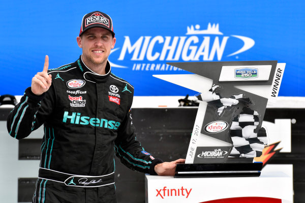 NASCAR XFINITY Series
Irish Hills 250
Michigan International Speedway, Brooklyn, MI USA
Saturday 17 June 2017
Denny Hamlin, Hisense Toyota Camry celebrates his win in Victory Lane
World Copyright: Nigel Kinrade
LAT Images NASCAR XFINITY Series
Irish Hills 250
Michigan International Speedway, Brooklyn, MI USA
Saturday 17 June 2017
Denny Hamlin, Hisense Toyota Camry celebrates his win in Victory Lane
World Copyright: Nigel Kinrade
LAT Images