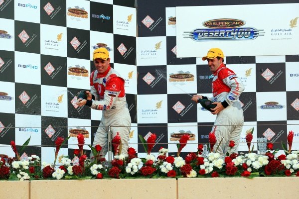 Jamie Whincup, and Craig Lowndes (aust) Team vodafone 888 Ford made it the first 1-2 for the 888 team
Gulf Air Desert 400
Rd 12 V8 Supercars
Bahrain International Circuit
Bahrain
V8 Supercars, Rd12, Desert 400, Bahrain International Circuit, Bahrain, 6-8 November 2008. Jamie Whincup, and Craig Lowndes (aust) Team vodafone 888 Ford made it the first 1-2 for the 888 team
Gulf Air Desert 400
Rd 12 V8 Supercars
Bahrain International Circuit
Bahrain
V8 Supercars, Rd12, Desert 400, Bahrain International Circuit, Bahrain, 6-8 November 2008.