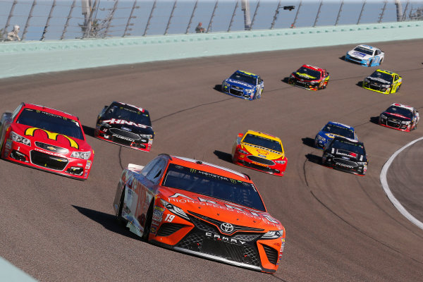 Monster Energy NASCAR Cup Series
Ford EcoBoost 400
Homestead-Miami Speedway, Homestead, FL USA
Sunday 19 November 2017
Daniel Suarez, Joe Gibbs Racing, ARRIS Toyota Camry and Jamie McMurray, Chip Ganassi Racing, McDonald's Chevrolet SS
World Copyright: Russell LaBounty
LAT Images Monster Energy NASCAR Cup Series
Ford EcoBoost 400
Homestead-Miami Speedway, Homestead, FL USA
Sunday 19 November 2017
Daniel Suarez, Joe Gibbs Racing, ARRIS Toyota Camry and Jamie McMurray, Chip Ganassi Racing, McDonald's Chevrolet SS
World Copyright: Russell LaBounty
LAT Images