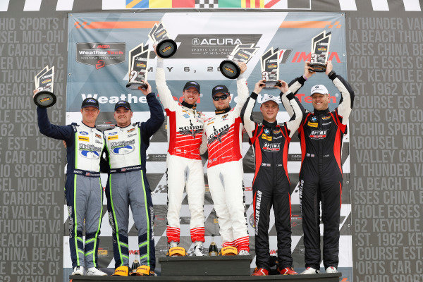 #60 Roush Performance / KohR Motorsports, Ford Mustang GT4, GS: Nate Stacy, Kyle Marcelli, podium, #8 Multimatic Motorsports, Ford Mustang GT4, GS: Chad McCumbee, Patrick Gallagher, #82 BimmerWorld Racing, BMW M4 GT4, GS: James Clay, Tyler Cooke #60 Roush Performance / KohR Motorsports, Ford Mustang GT4, GS: Nate Stacy, Kyle Marcelli, podium, #8 Multimatic Motorsports, Ford Mustang GT4, GS: Chad McCumbee, Patrick Gallagher, #82 BimmerWorld Racing, BMW M4 GT4, GS: James Clay, Tyler Cooke