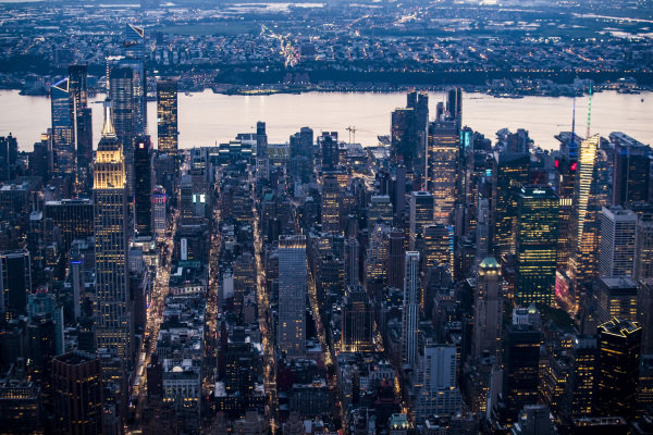 Aerial view over New York City