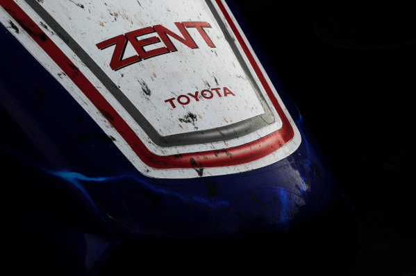 Silverstone, England. 24th - 26th August 2012. Rd 4.
The car of Alexander Wurz (AUT), Nicolas Lapierre (FRA), Kazuki Nakajima (JPN), Toyota Racing, Toyota TS030 Hybrid, Detail, Technical, 
World Copyright: Chris Bird/LAT Photographic.
Ref:  _CJB8538