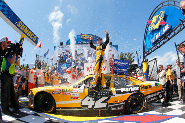 NASCAR XFINITY Series
One Main Financial 200
Dover International Speedway, Dover, DE USA
Saturday 3 June 2017
Kyle Larson, ParkerStore Chevrolet Camaro  celebrates in victory lane
World Copyright: Russell LaBounty
LAT Images
ref: Digital Image 17DOV1rl_02031