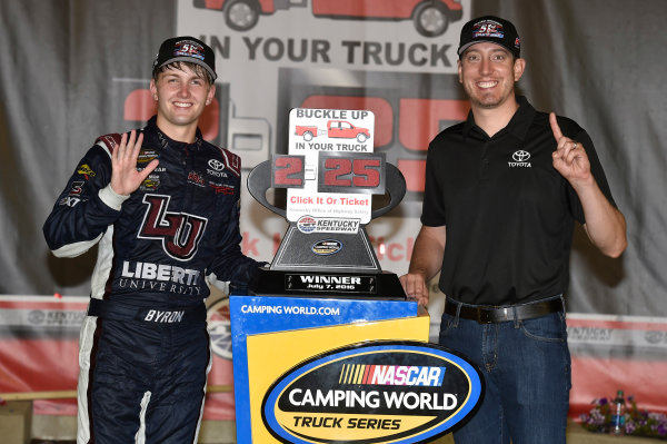 6-7 July, 2016, Sparta, Kentucky USA
William Byron celebrates his win in Victory Lane
?2016, Nigel Kinrade
LAT Photo USA 6-7 July, 2016, Sparta, Kentucky USA
William Byron celebrates his win in Victory Lane
?2016, Nigel Kinrade
LAT Photo USA