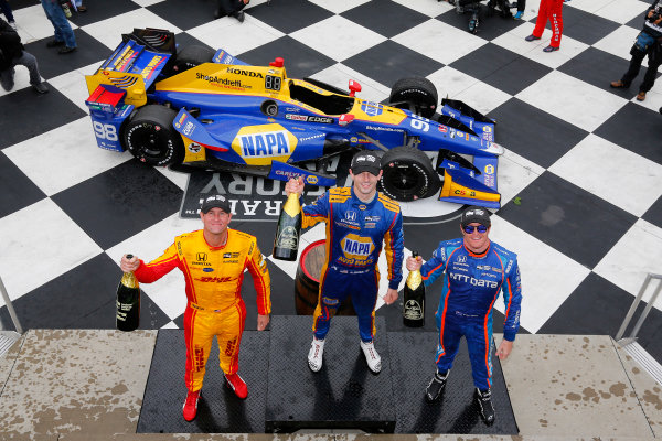 Verizon IndyCar Series
IndyCar Grand Prix at the Glen
Watkins Glen International, Watkins Glen, NY USA
Sunday 3 September 2017
Alexander Rossi, Curb Andretti Herta Autosport with Curb-Agajanian Honda, Ryan Hunter-Reay, Andretti Autosport Honda, Scott Dixon, Chip Ganassi Racing Teams Honda celebrate on the podium
World Copyright: Phillip Abbott
LAT Images
ref: Digital Image abbott_wglen_0817_10747 Verizon IndyCar Series
IndyCar Grand Prix at the Glen
Watkins Glen International, Watkins Glen, NY USA
Sunday 3 September 2017
Alexander Rossi, Curb Andretti Herta Autosport with Curb-Agajanian Honda, Ryan Hunter-Reay, Andretti Autosport Honda, Scott Dixon, Chip Ganassi Racing Teams Honda celebrate on the podium
World Copyright: Phillip Abbott
LAT Images
ref: Digital Image abbott_wglen_0817_10747