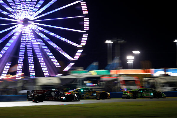 2017 Rolex 24 Hours.
Daytona, Florida, USA
Saturday 28 January 2017.
#13 Rebellion Racing ORECA 07: Neel Jani, S?bastien Buemi, St?phane Sarrazin, Nick Heidfeld; #96 Turner Motorsport BMW M6 GT3: Jens Klingmann, Justin Marks, Maxime Martin, Jesse Krohn; #11 GRT Grasser Racing Team Lamborghini Huracan GT3: Christian Engelhart, Rolf Ineichen, Ezequiel Perez Companc, Mirko Bortolotti
World Copyright: Alexander Trienitz/LAT Images
ref: Digital Image 2017-24h-Daytona-AT2-2679