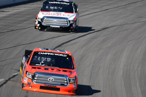 NASCAR Camping World Truck Series
JAG Metals 350
Texas Motor Speedway
Fort Worth, TX USA
Thursday 2 November 2017
Grant Enfinger, Ride TV Toyota Tundra, Myatt Snider, Liberty Tax Service Toyota Tundra
World Copyright: John K Harrelson
LAT Images NASCAR Camping World Truck Series
JAG Metals 350
Texas Motor Speedway
Fort Worth, TX USA
Thursday 2 November 2017
Grant Enfinger, Ride TV Toyota Tundra, Myatt Snider, Liberty Tax Service Toyota Tundra
World Copyright: John K Harrelson
LAT Images