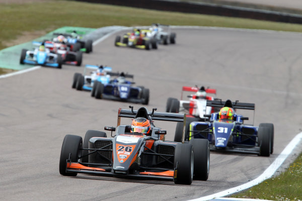 2016 BRDC British Formula 3 Championship,
Rockingham, Northamptonshire. 
30th April - 1st May 2016.
Matheus Leist (BRA) Double R Racing BRDC F3.
World Copyright: Ebrey / LAT Photographic.