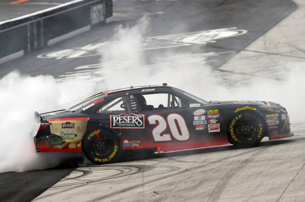 NASCAR Xfinity Series
Fitzgerald Glider Kits 300
Bristol Motor Speedway, Bristol, TN USA
Saturday 22 April 2017
Erik Jones, Reser's American Classic Toyota Camry celebrates his win with a burnout
World Copyright: Nigel Kinrade
LAT Images
ref: Digital Image 17BRI1nk06959 NASCAR Xfinity Series
Fitzgerald Glider Kits 300
Bristol Motor Speedway, Bristol, TN USA
Saturday 22 April 2017
Erik Jones, Reser's American Classic Toyota Camry celebrates his win with a burnout
World Copyright: Nigel Kinrade
LAT Images
ref: Digital Image 17BRI1nk06959