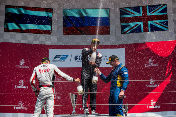 2017 FIA Formula 2 Round 5.
Red Bull Ring, Spielberg, Austria.
Sunday 9 July 2017.
Alexander Albon (THA, ART Grand Prix), Artem Markelov (RUS, RUSSIAN TIME) and Oliver Rowland (GBR, DAMS).
Photo: Zak Mauger/FIA Formula 2.
ref: Digital Image _54I0416 2017 FIA Formula 2 Round 5.
Red Bull Ring, Spielberg, Austria.
Sunday 9 July 2017.
Alexander Albon (THA, ART Grand Prix), Artem Markelov (RUS, RUSSIAN TIME) and Oliver Rowland (GBR, DAMS).
Photo: Zak Mauger/FIA Formula 2.
ref: Digital Image _54I0416