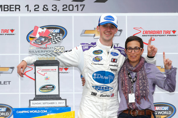 NASCAR Camping World Truck Series
Chevrolet Silverado 250
Canadian Tire Motorsport Park
Bowmanville, ON CAN
Sunday 3 September 2017
Austin Cindric, Draw-Tite\Reese Ford F150 celebrates in victory lane
World Copyright: Russell LaBounty
LAT Images