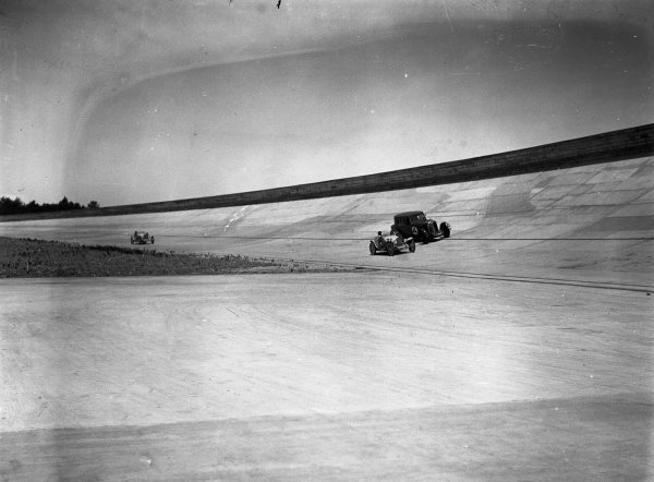 1925 French Grand Prix (Touring Cars).
Montlhery, Paris, France. July 1925.
Constantini (Bugatti Type 39) leads Louis Wagner (Peugeot Weymann Saloon), action. 
World Copyright: LAT Photographic. 
Ref:  Autocar Glass Plate A5009.