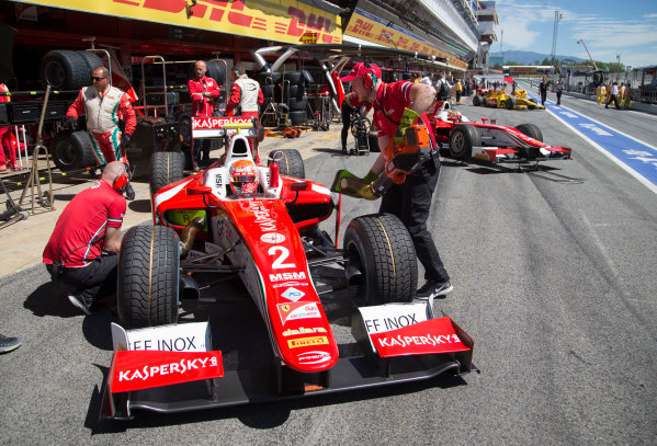 2017 FIA Formula 2 Round 2.
Circuit de Catalunya, Barcelona, Spain.
Friday 12 May 2017.
Antonio Fuoco (ITA, PREMA Racing) next to Charles Leclerc (MCO, PREMA Racing) 
Photo: Jed Leicester/FIA Formula 2.
ref: Digital Image JL1_9133